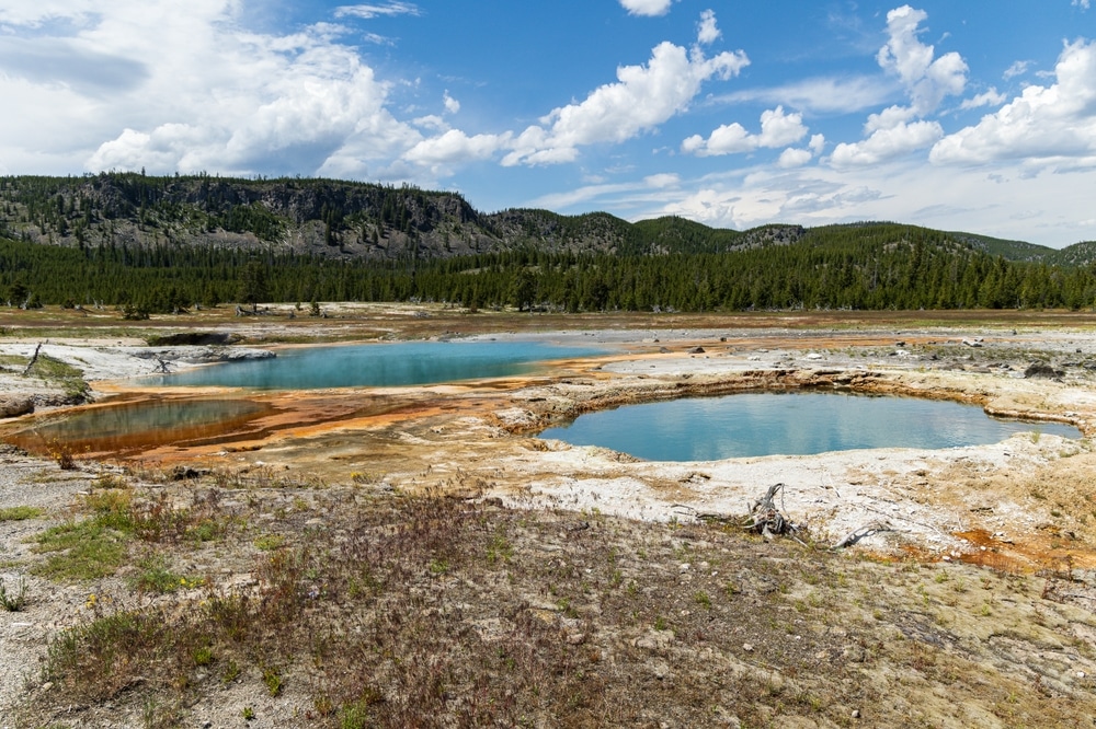 Black,Opal,Pool,And,Black,Diamond,Pool,In,Yellowstone's,Biscuit