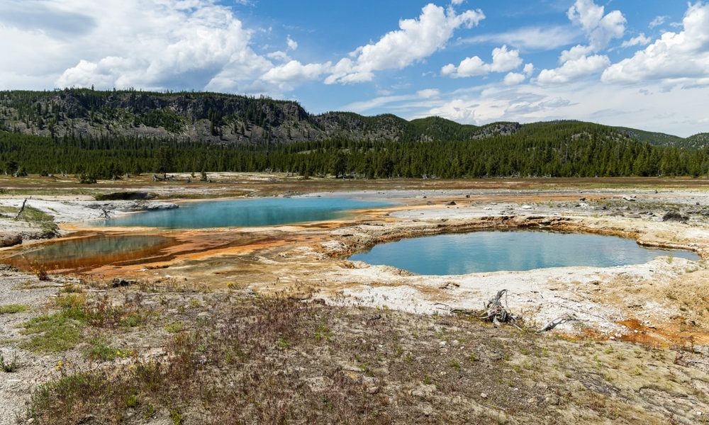 Black,Opal,Pool,And,Black,Diamond,Pool,In,Yellowstone's,Biscuit